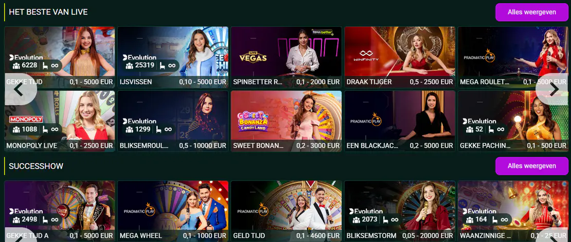 spinbetter casino live spellen